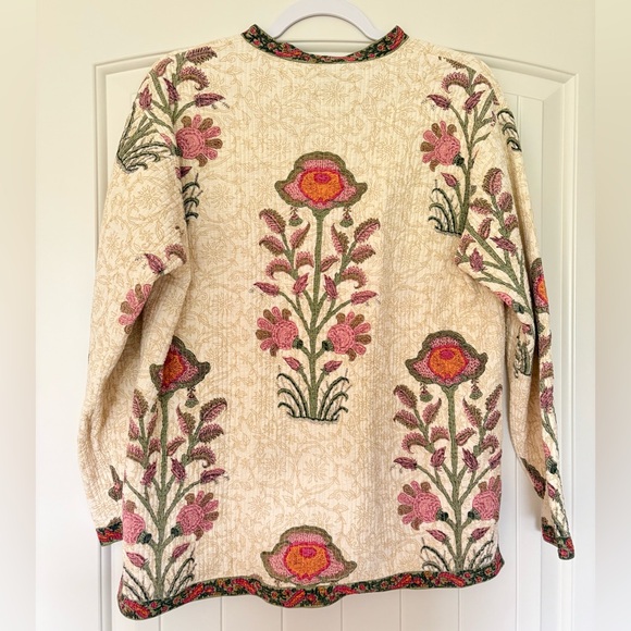 Quilted Floral Women's Jacket Size Small/ Medium Floral Boho - Picture 5 of 6